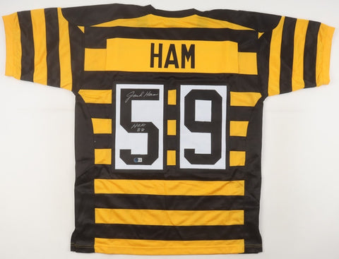 Jack Ham Signed Pittsburgh Steelers Bumble Bee Jersey Inscrd "HOF 88" (Beckett)