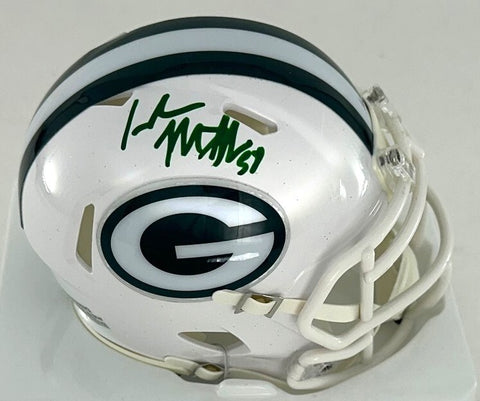 Packers ISAIAH McDUFFIE Signed Riddell ALTERNATE Speed Mini Helmet AUTO - BAS