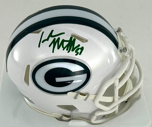 Packers ISAIAH McDUFFIE Signed Riddell ALTERNATE Speed Mini Helmet AUTO - BAS