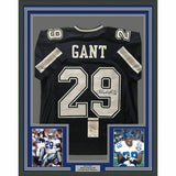 FRAMED Autographed/Signed KENNY GANT 33x42 Dallas Blue Jersey JSA COA Auto