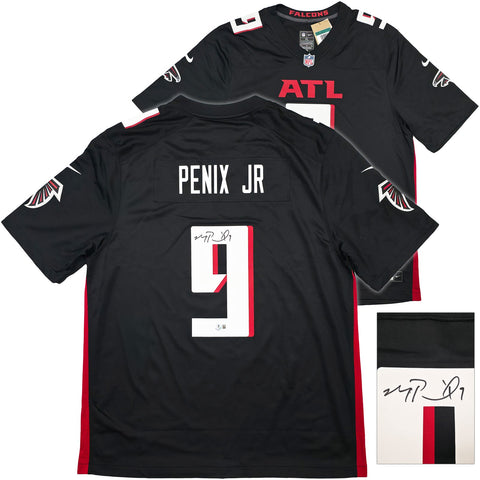 FALCONS MICHAEL PENIX JR. AUTOGRAPHED BLACK NIKE JERSEY SIZE XL BECKETT 242572