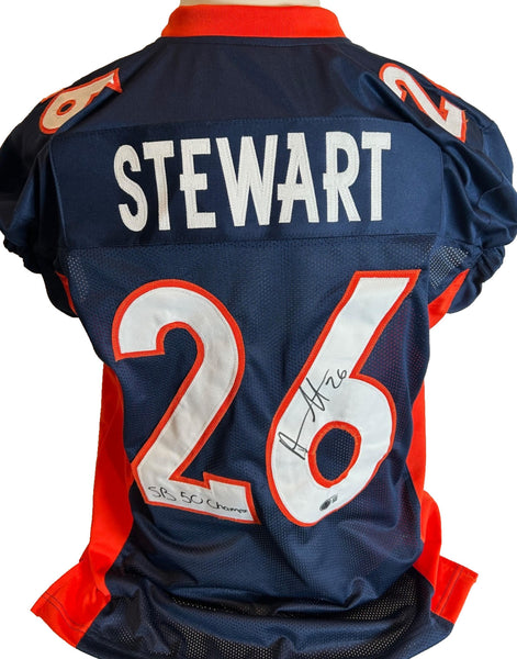 Darian Stewart Autographed/Inscribed Custom Navy Denver Broncos Jersey BAS COA