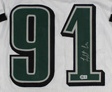 Fletcher Cox Signed Philadelphia Eagles White Jersey (Beckett) 4xPro Bowl D.T.
