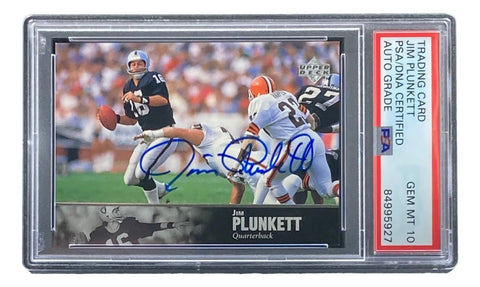 Jim Plunkett Signed 1997 Upper Deck #AL-155 Trading Card PSA/DNA Gem MT 10