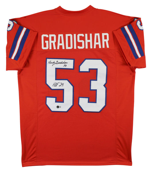 Randy Gradishar "HOF 24" Signed Orange Throwback Pro Style Jersey BAS Witnessed