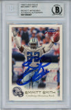 Emmitt Smith Autographed 1999 Fleer Focus #98 Trading Card Beckett Slab 35080