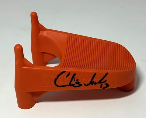 Packers SB XXXI Champs CHRIS JACKE Signed Orange Kicking Tee AUTO - BAS