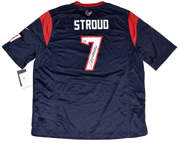 CJ STROUD SIGNED AUTOGRAPHED HOUSTON TEXANS #7 NAVY NIKE JERSEY FANATICS