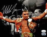 Mike Tyson Autographed Signed Framed 8x10 Photo Belts JSA