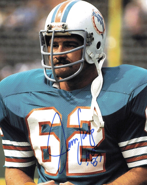 Jim Langer Autographed Signed 8x10 Photo Miami Dolphins "HOF 87" SKU #247448