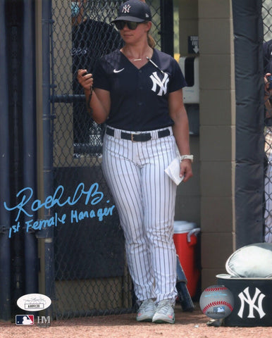Rachel Balkovec Yankees Signed Blue Ink 1st Female Manager Inscribed 8x10 JSA