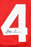 Hakeem Olajuwon Autographed Red Pro Style Jersey - JSA W *Black