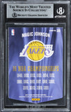 Lakers Magic Johnson Signed 2012 Panni P&P Champ Banners #20 Card BAS Slab 1