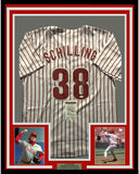 Framed Autographed/Signed Curt Schilling 33x42 Philadelphia Jersey JSA COA