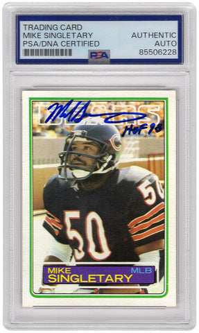 Mike Singletary Signed Bears 1983 Topps Rookie Card #38 w/HOF'98 - (PSA Slabbed)