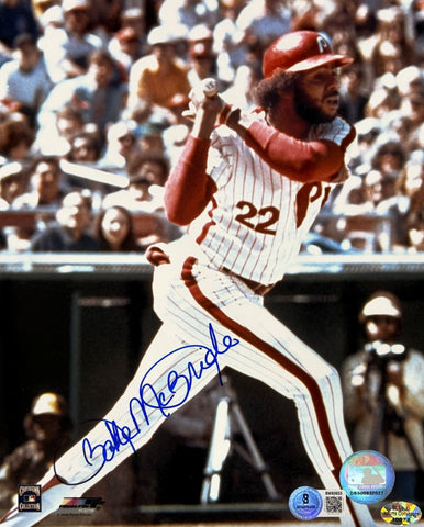 Bake McBride Signed 8x10 Philadelphia Phillies Photo BAS