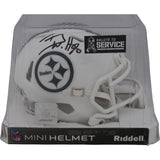 TJ Watt Autographed Pittsburgh Steelers 24 STS Mini Helmet Beckett Witness 48960