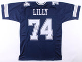Bob Lilly Signed Dallas Cowboys Dark Blue Jersey Inscribed "HOF 80" (JSA COA)