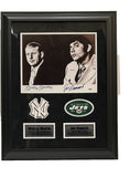 Mickey Mantle & Joe Namath Dual-Autographed 11x14 Photo Framed Collage - PSA LOA