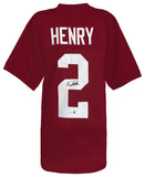 Derrick Henry Signed Maroon Custom College Football Jersey - (Beckett COA)