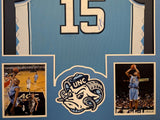 FRAMED NORTH CAROLINA TAR HEELS VINCE CARTER AUTOGRAPHED SIGNED JERSEY JSA COA