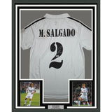 Framed Autographed/Signed Michel Salgado 35x39 Real Madrid Jersey BAS COA