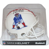 Randy Moss Signed New England Patriots Mini Helmet VSR4 TB Beckett 43278