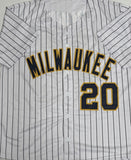 JONATHAN LUCROY Signed Custom Replica Pinstripe Brewers Jersey AUTO - JSA
