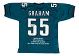 Brandon Graham Philadelphia Signed Green Football Career Stat Jersey BAS