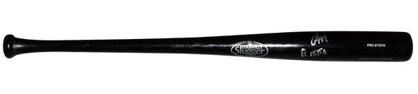 JESUS MADE SIGNED MILWAUKEE BREWERS LOUISVILLE SLUGGER BLACK BAT W/ EL NINO