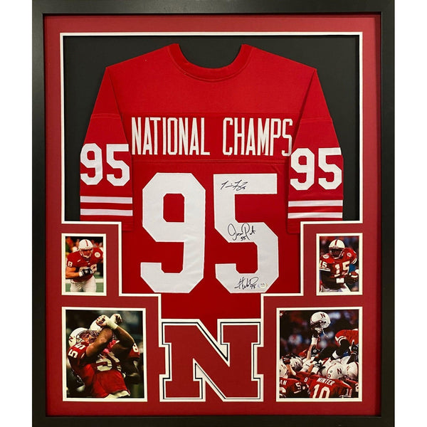 Nebraska National Championship Autographed Signed Framed 1995 Jersey PSA/DNA