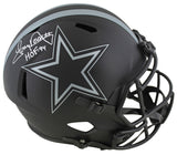 Cowboys Tony Dorsett HOF 94 Signed Eclipse F/S Speed Rep Helmet w Silver Sig BAS