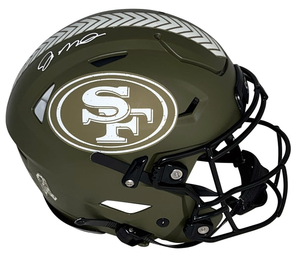 JOE MONTANA SIGNED SAN FRANCISCO 49ERS SALUTE SERVICE AUTHENTIC SPEEDFLEX HELMET