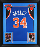 Charles Oakley Authentic Signed Blue Pro Style Framed Jersey JSA Witnessed 2