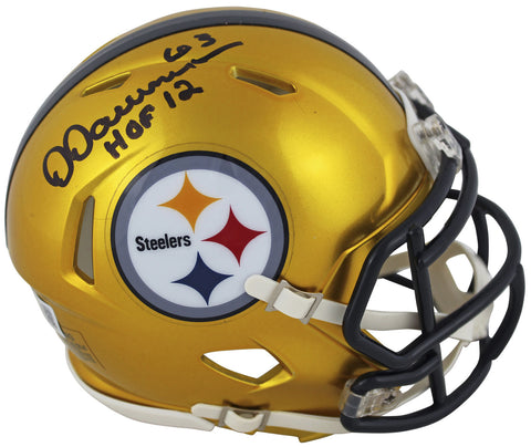 Steelers Dermontti Dawson "HOF 12" Signed Flash Speed Mini Helmet BAS Witnessed