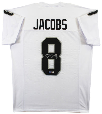 Josh Jacobs Authentic Signed White Pro Style #8 Jersey BAS Witnessed