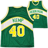SEATTLE SUPERSONICS SHAWN KEMP AUTOGRAPHED SIGNED GREEN JERSEY JSA STOCK #215745