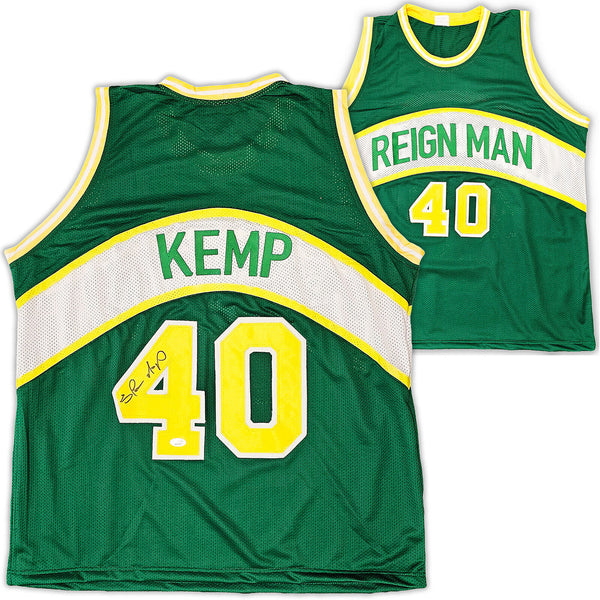 SEATTLE SUPERSONICS SHAWN KEMP AUTOGRAPHED SIGNED GREEN JERSEY JSA STOCK #215745