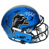 Calvin Johnson Autographed Detroit Lions Blue Alternate Speedflex Helmet Beckett