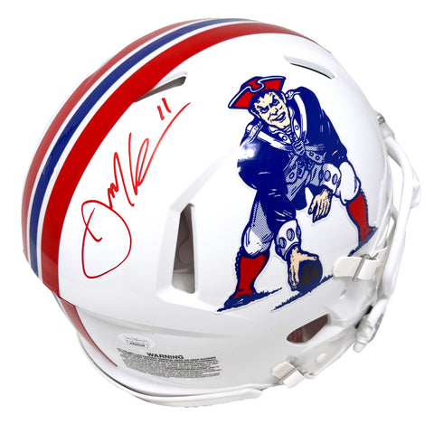 Julian Edelman Patriots Signed Riddell Throwback Authentic Helmet JSA
