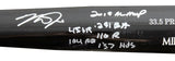 Mike Trout "2019 Stat" Signed Game Ready Old Hickory Pro Maple MT27* 1/1 Bat BAS