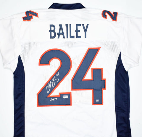 Champ Bailey Autographed White Pro Style Jersey w/HOF- Beckett W Hologram *2