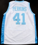 Sam Perkins Signed North Carolina Tar Heels Jersey (Beckett) 1984 1st Round Pck