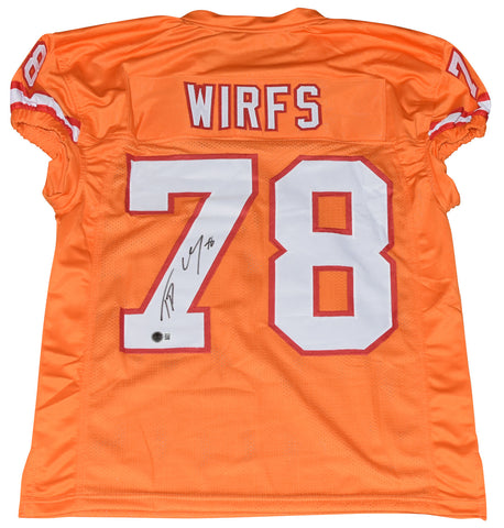 TRISTAN WIRFS SIGNED TAMPA BAY BUCCANEERS #78 ORANGE GAME CUT JERSEY BECKETT