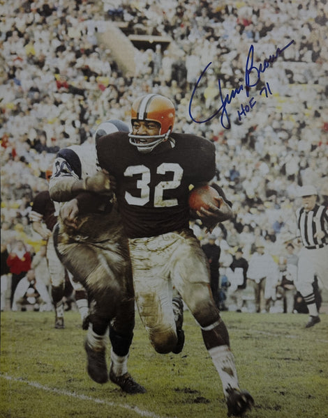 Jim Brown HOF Signed/Autographed 11x14 Photo Browns BAS 214402