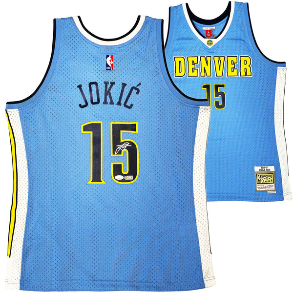 NUGGETS NIKOLA JOKIC AUTOGRAPHED AUTHENTIC M&N SWINGMAN JERSEY SIZE L JSA 221500