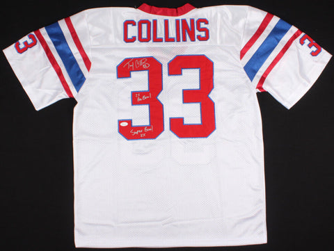 Tony Collins Signed Patriots Jersey Inscribed "2x Pro Bowl"&"Super Bowl XX" JSA