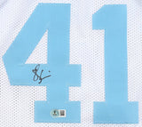 Sam Perkins Signed North Carolina Tar Heels Jersey (Beckett) 1984 1st Round Pck