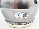 ZACH WILSON AUTOGRAPHED JETS FLASH SILVER SPEED MINI HELMET BECKETT QR 198873