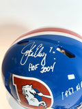 John Elway Signed Broncos "D" Logo Blue Helmet "HOF 2004" & "1987 NFL MVP"